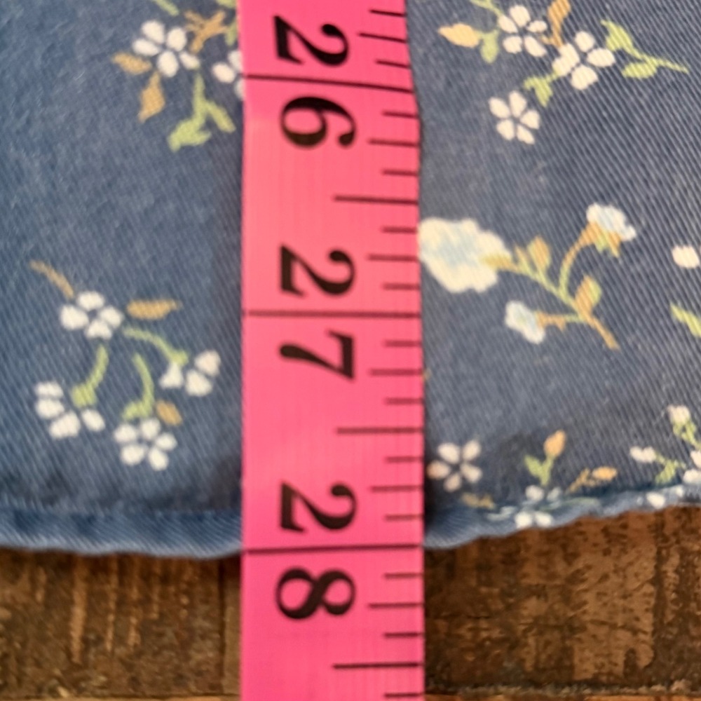 Cherokee Womens Blue Ditsy Floral Cotton Button Down Shirt Large RN 17730 - Picture 6 of 6